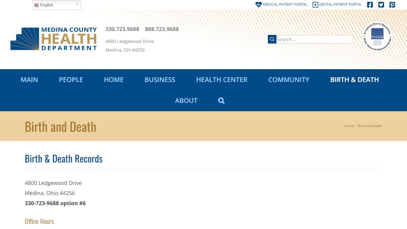 Birth and Death | Medina County Health Department
